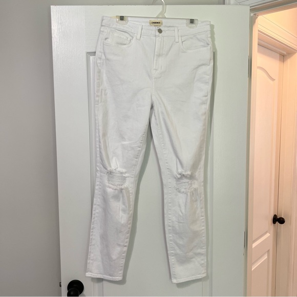 L’AGENCE White Distressed High Line Skinny High Rise Jeans *NWT* - Picture 2 of 14